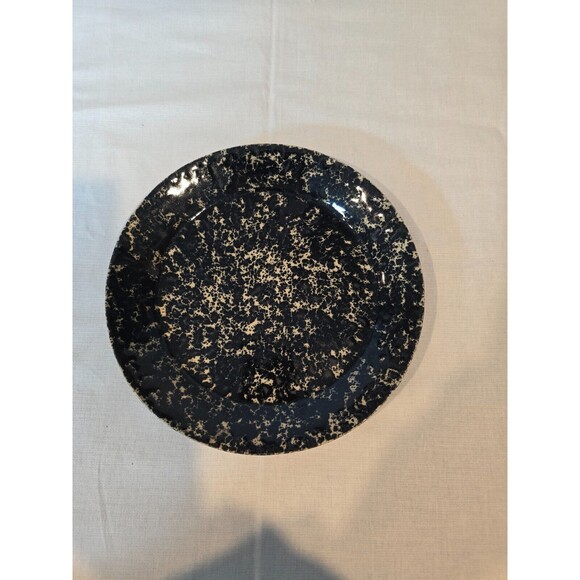 Bennington Potters Black Agate Sponge Ware 8 3/4" Side/Salad/Dessert Plate - Picture 3 of 8